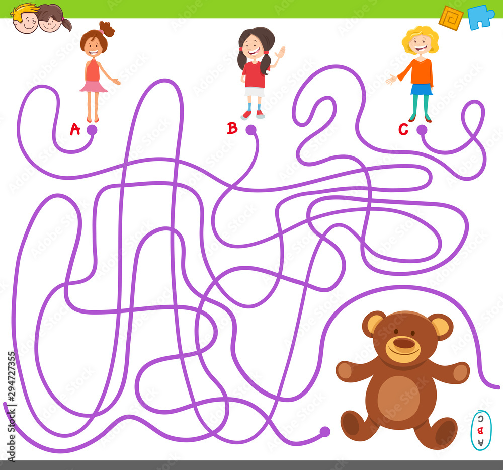 maze game with girls and teddy maze game with girls and teddy