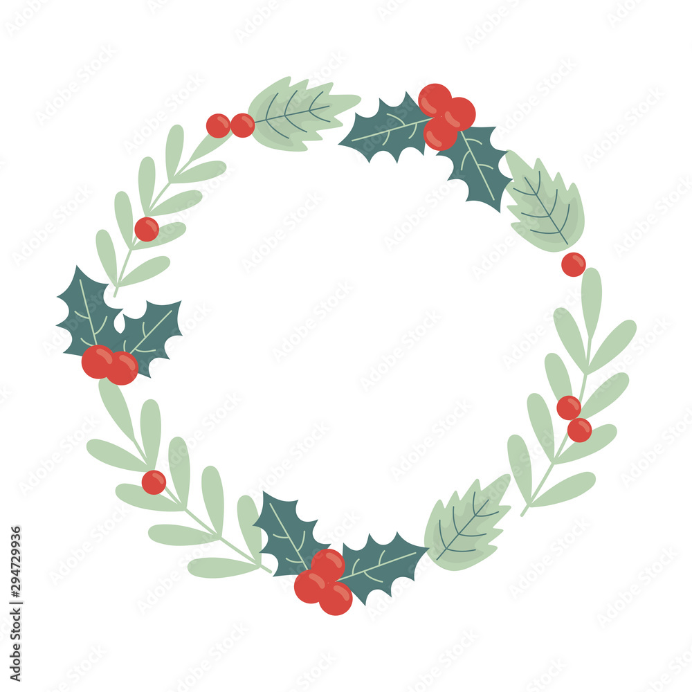 wreath holly berry celebration merry christmas