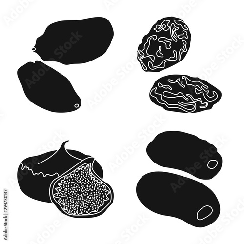 Vector design of vitamin and nature symbol. Collection of vitamin and dried vector icon for stock.