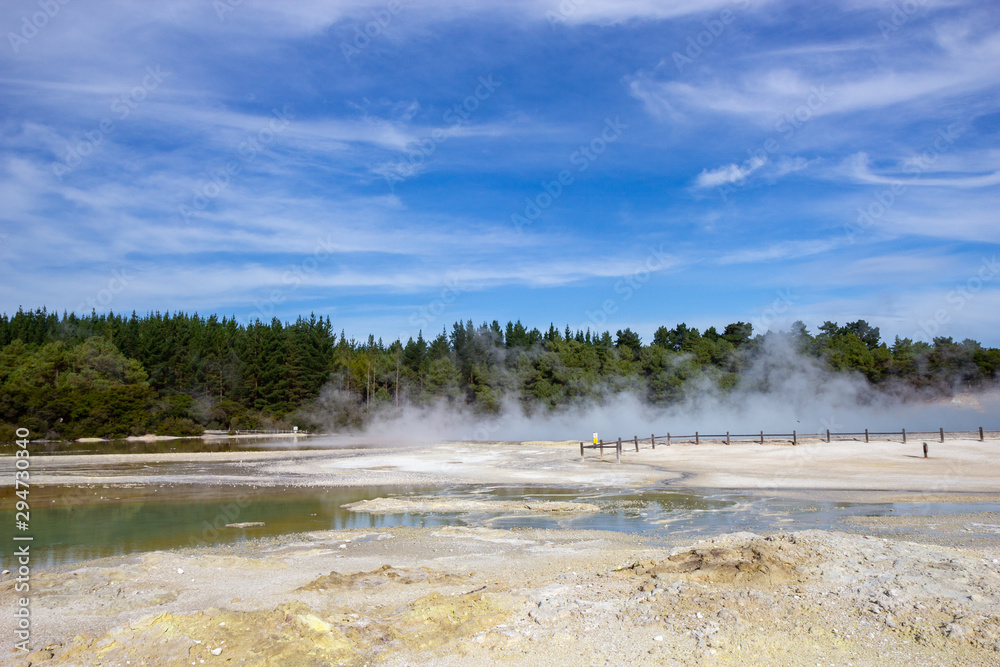 view of geo thermal park Waiotapu, New Zealand view of geo thermal park Waiotapu, New Zealand