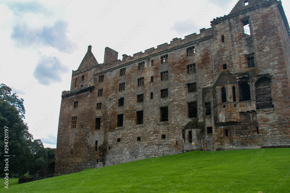 Exterior ruins of Linlithgow Palace in Scotland