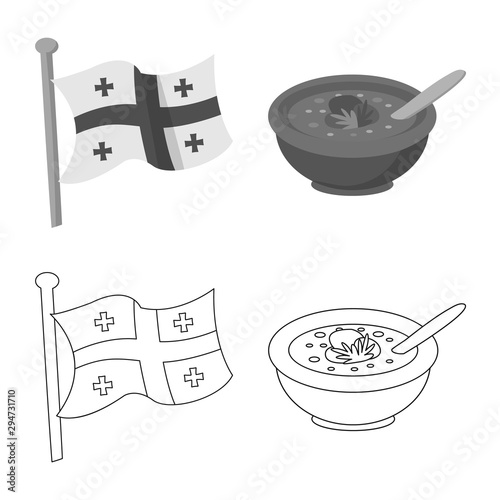 Isolated object of culture and sightseeing logo. Set of culture and originality stock vector illustration.