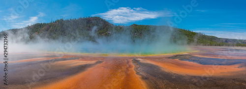 Panorama of the Artist's Palette in Yellowstone National Park, Wyoming, USA