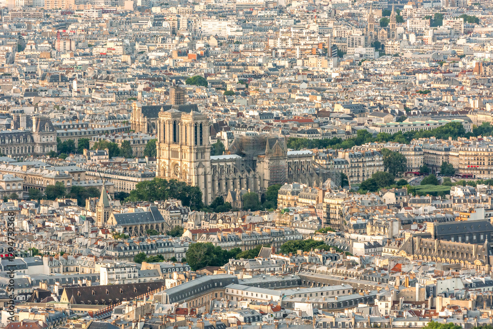 Notre Dame Cathedral Paris France beautiful sunset scenic view tres beau Paris Tour famous landmark building 