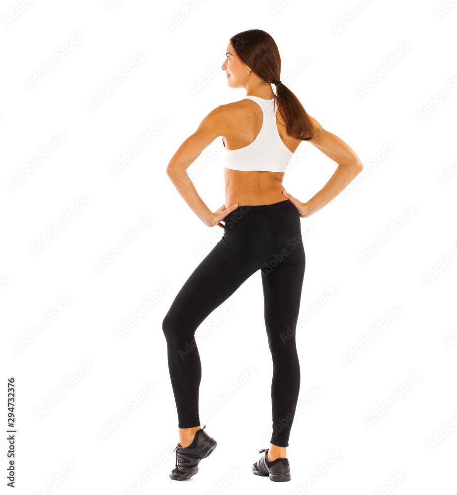 Back view portrait of a young athletic model Back view portrait of a young athletic model