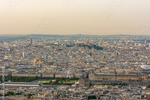 Paris France beautiful sunset scenic view tres beau Paris Tour famous landmark building monument  © Cristi