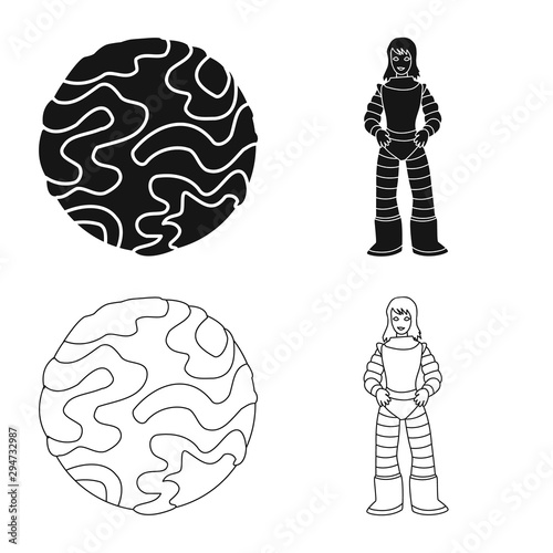 Vector design of astronomy and technology logo. Collection of astronomy and sky vector icon for stock.