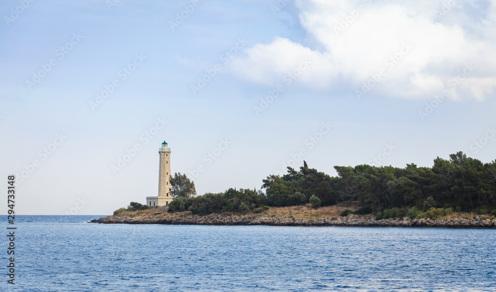 View of the beautiful lighthouse in Gytheio Greece