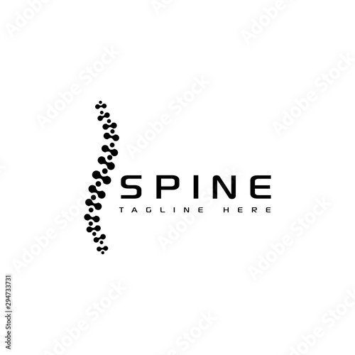 Chiropractic logo design template.spine icon for medical science technology - Vector