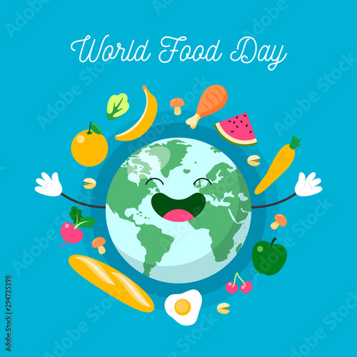 Flat design of world food day vector.EPS10