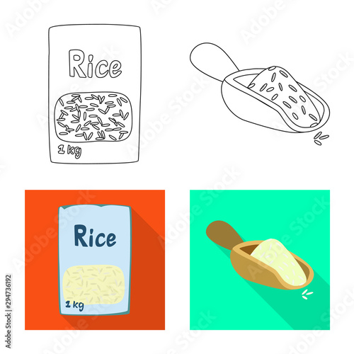 Isolated object of crop and ecological sign. Collection of crop and cooking vector icon for stock.