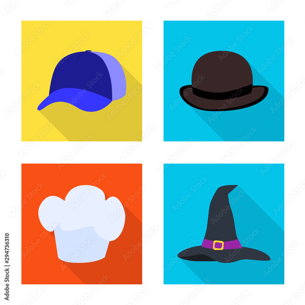 Vector design of fashion and profession icon. Set of fashion and cap vector icon for stock. Vector design of fashion and profession icon. Set of fashion and cap vector icon for stock.