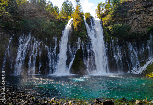 Waterfall in a paradise at California  McArthur Burney Falls  California  Nature  Amazing Waterfall