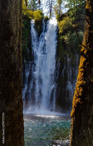 Fototapeta Naklejka Na Ścianę i Meble -  Waterfall in a paradise at California, McArthur Burney Falls, California, Nature, Amazing Waterfall