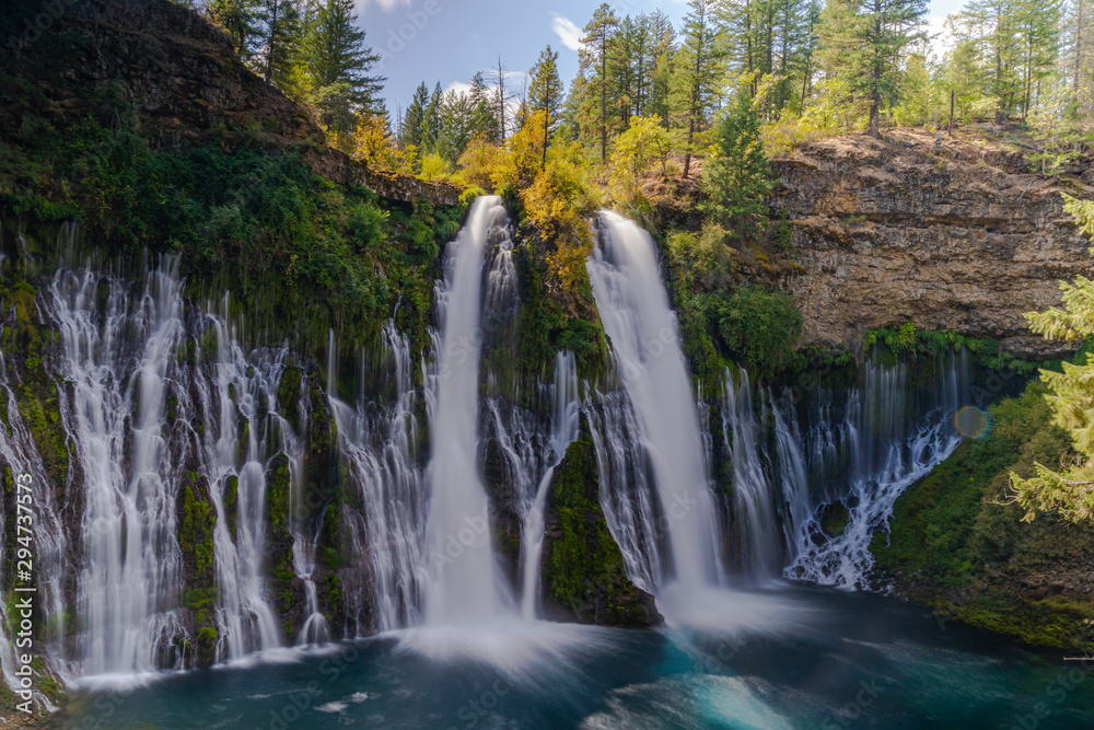 Waterfall in a paradise at California, McArthur Burney Falls, California, Nature, Amazing Waterfall