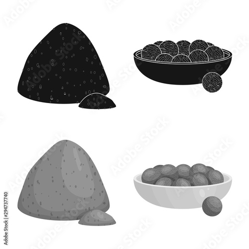 Isolated object of protein and sea symbol. Set of protein and natural stock vector illustration.