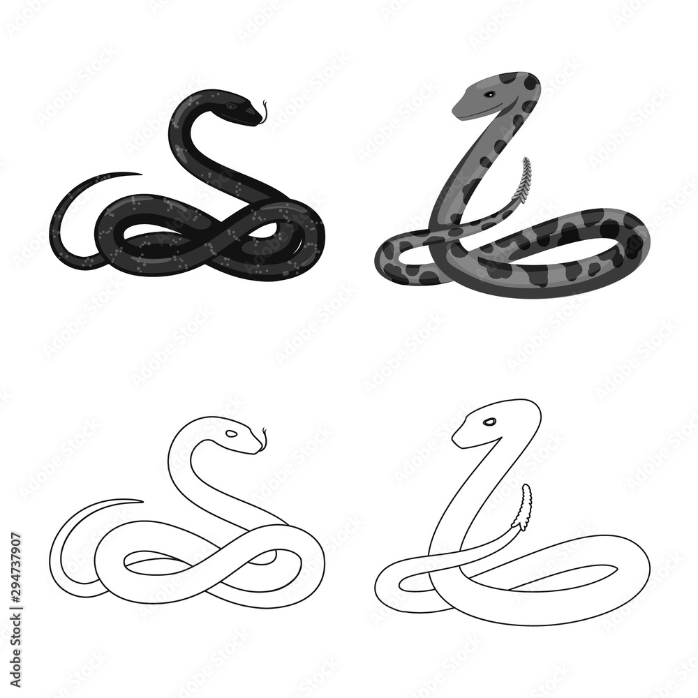 Naklejka premium Isolated object of mammal and danger sign. Collection of mammal and medicine stock symbol for web.