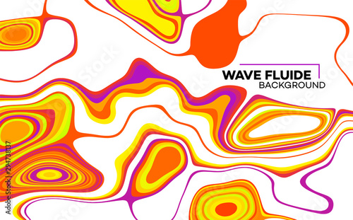 Modern poster with 80 s wave pattern. Abstract music pulse background. Trendy modern style. Rainbow color. Trendy gradient line style vector illustration.