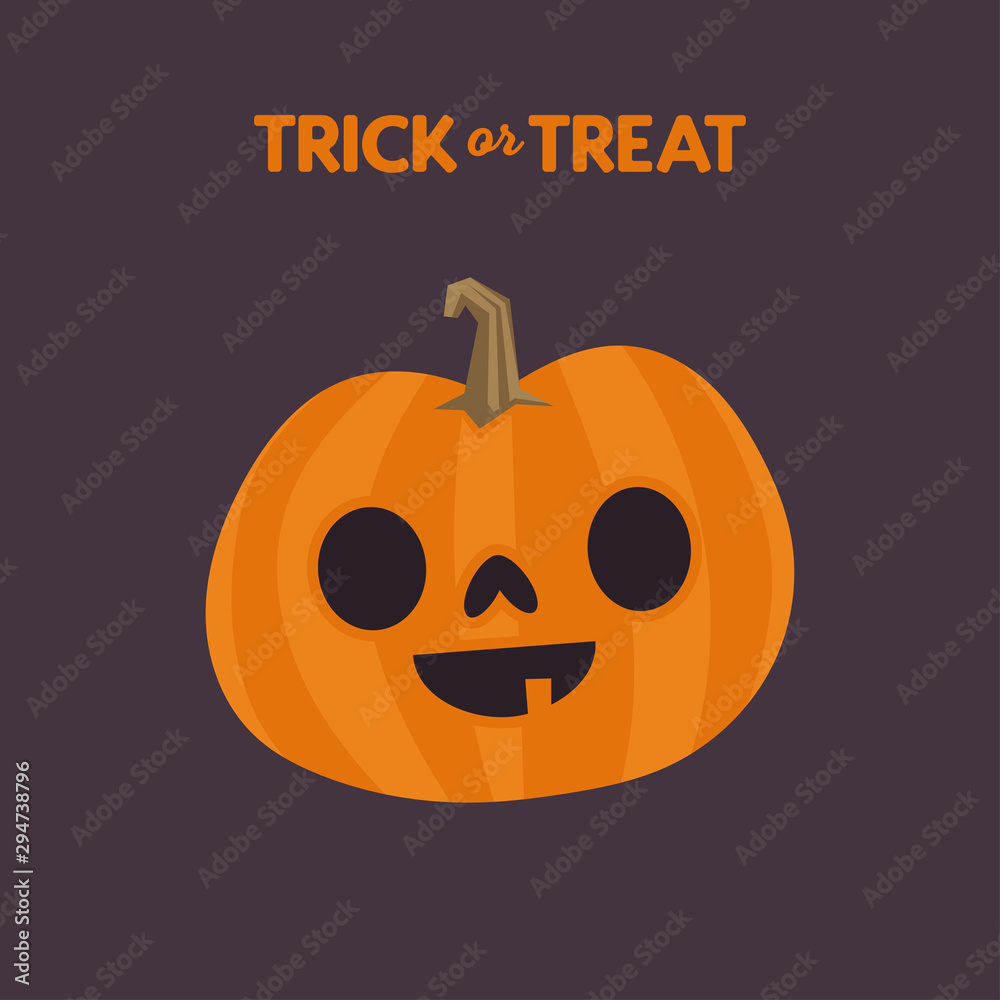 Cute pumpkin illustration. Halloween funny character. Flat vector. Cute pumpkin illustration. Halloween funny character. Flat vector.