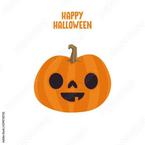 Wallpaper Mural Cute pumpkin illustration. Halloween funny character. Flat vector. Torontodigital.ca