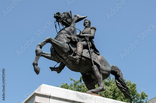 Equestrian statue of United States President Andrew Jackson. photo
