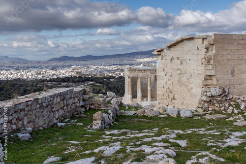Monumental gateway Propylaea in the Acropolis of Athens, Greece