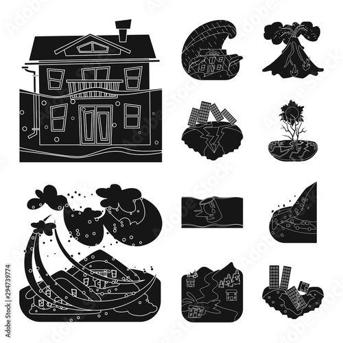 Isolated object of calamity and crash logo. Set of calamity and disaster vector icon for stock.