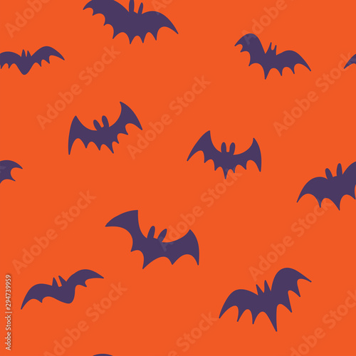 Halloween bats seamless pattern. Texture background of bat vector illustrations.