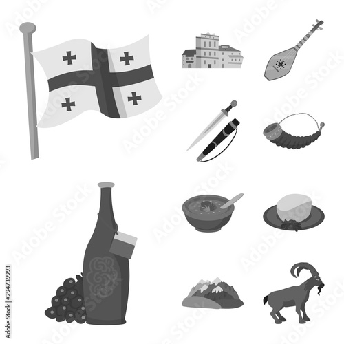 Isolated object of attributes and tourism icon. Set of attributes and national stock symbol for web.