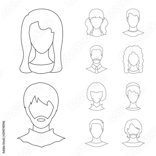Isolated object of professional and photo sign. Collection of professional and profile vector icon for stock.