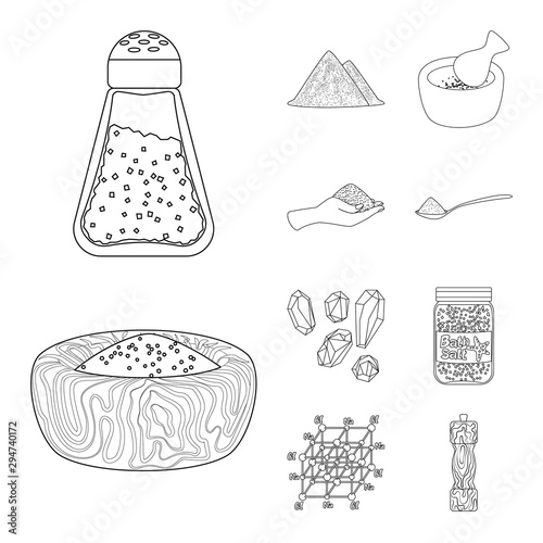 Isolated object of sodium and mineral logo. Collection of sodium and kitchen stock symbol for web.