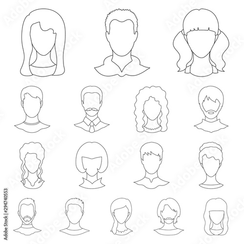 Vector illustration of professional and photo sign. Set of professional and profile stock vector illustration.