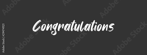 Congratulations handwritten text, vector congrats typographic sign.