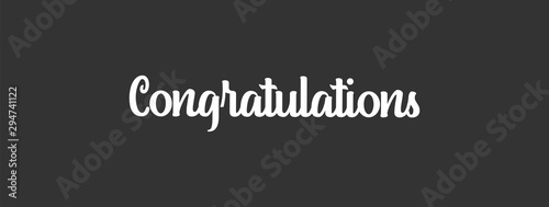Congratulations handwritten text, vector congrats typographic sign.