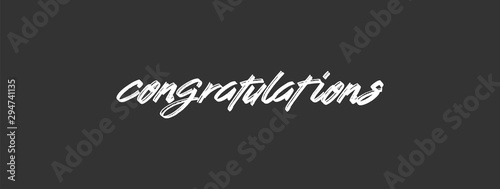 Congratulations handwritten text, vector congrats typographic sign.