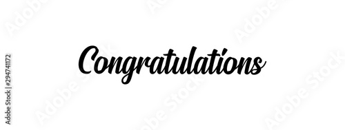Congratulations handwritten text, vector congrats typographic sign.