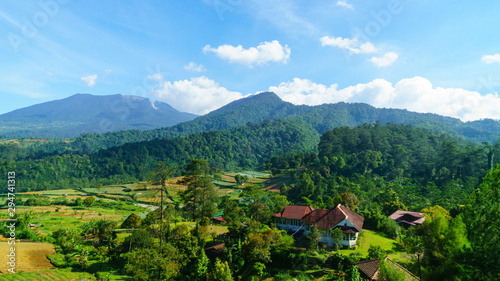 The view to Gede-Pangrango national park in Bogor , Indonesia