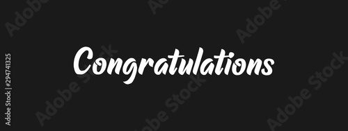 Congratulations handwritten text, vector congrats typographic sign.