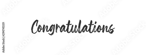 Congratulations handwritten text, vector congrats typographic sign.
