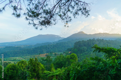 The view to Gede-Pangrango national park in Bogor   Indonesia