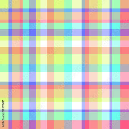 Seamless multicolored pattern. Checkered texture with many lines. Geometric colored wallpaper with stripes. Print for fabrics