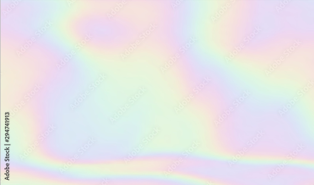 Holographic blurred background in rainbow pastel colors and fluid waves texture, perfect as wallpaper design or backdrop.
