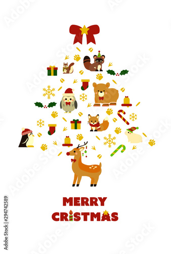 クリスマスと動物のイラスト　3 © lilli