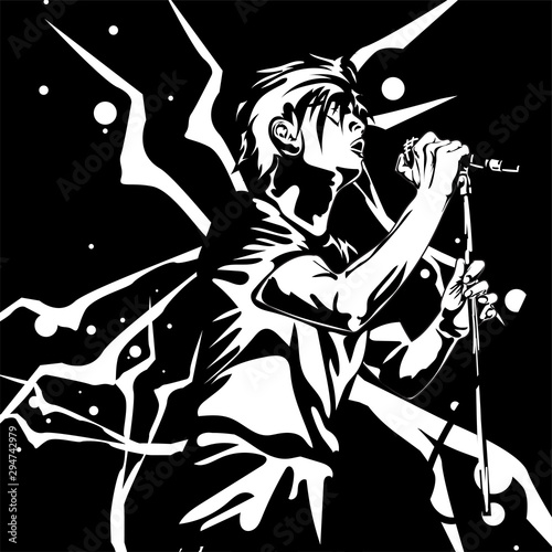 singer man music graphic action band