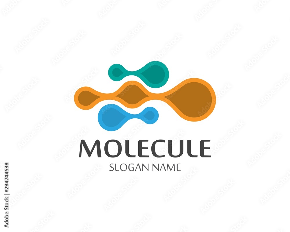 Molecule logo vector icon template illustration design