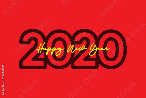 Happy New years 2020 Celebration Vector Template Design Illustration