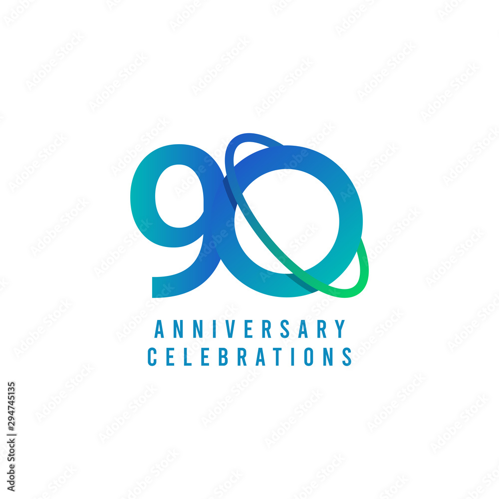 90 Years Anniversary Celebrations Vector Template Design Illustration 90 Years Anniversary Celebrations Vector Template Design Illustration