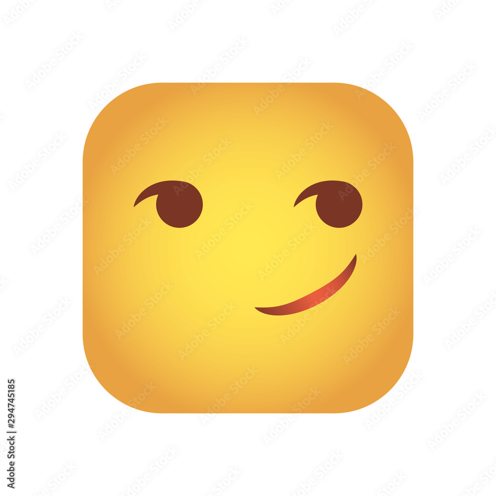 Fototapeta premium square emoticon face character icon