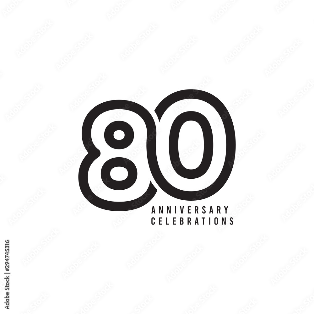 80 Years Anniversary Celebrations Vector Template Design Illustration 80 Years Anniversary Celebrations Vector Template Design Illustration