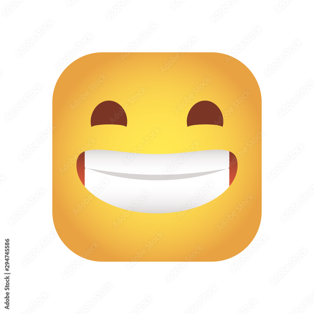 square emoticon happy face character icon square emoticon happy face character icon